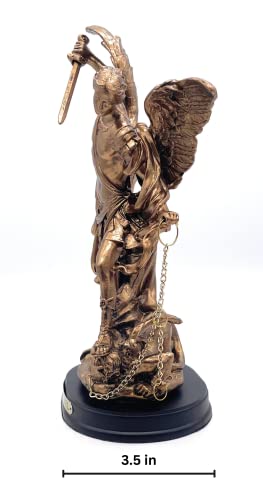 Estatua de San Miguel Arcángel Resina Bronce 8.5 in miniatura 3