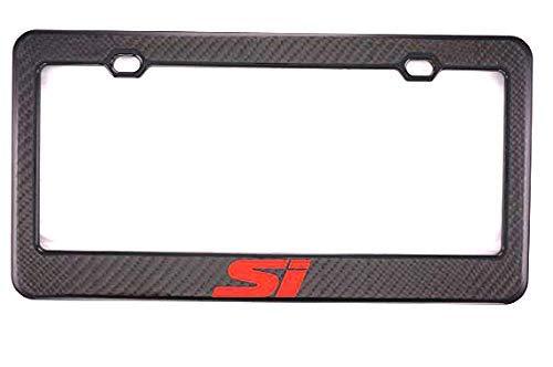 Si Civic Racing Stainless-Steel License Plate Frame Cover for Honda Civic Carbon Fiber (1)