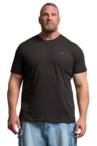 BadRhino Big & Tall Core Essential Everyday Tee Crew Neck Short Sleeve T-Shirt Top - Men's Longer Length 100% Cotton - M to 8XL Grey 4XL