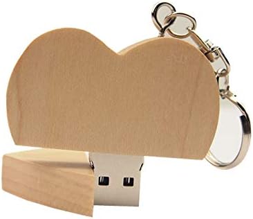 A Plus+ 10 PCS USB 3.0 Memory Sticks 32GB Wooden Heart USB 3.0 Flash Drive with 10 PCS Wooden Cases Gift Box in Bulk