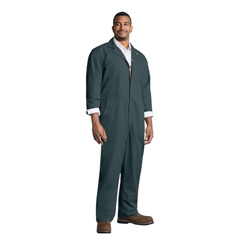 Image of Red Kap Men's Twill Action Back Coverall With Chest Pockets - Mechanic Coveralls With Concealed Zippers