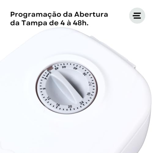 ETHMIX, Alimentador, Comedouro, Duplo para Gatos e Cachorros, Programável, Cinza