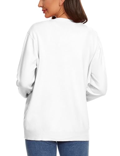 Image of Womens Cardigan Sweaters Basic Button Down Casual Dressy Classic Crewneck Long Sleeve Spring Outfits (S-2XL)