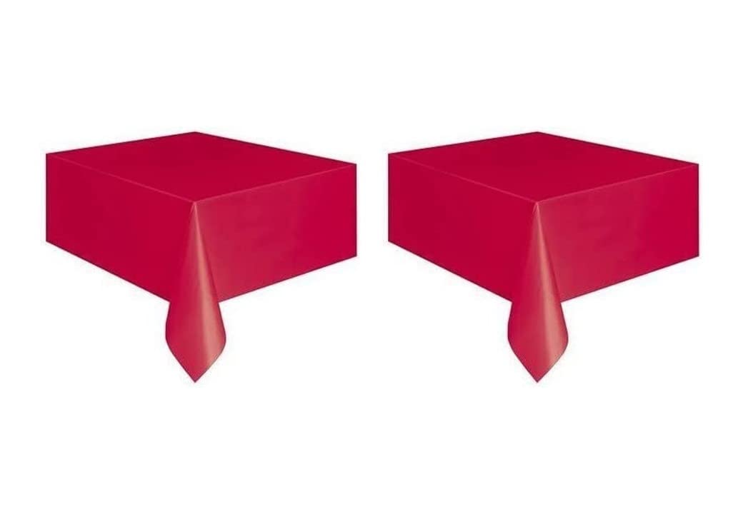 ALMACENESADAN, 5021, Party and Birthday Pack; Consists of 2 Fiesta Tablecloths 120 x 180 cm, Red, Red