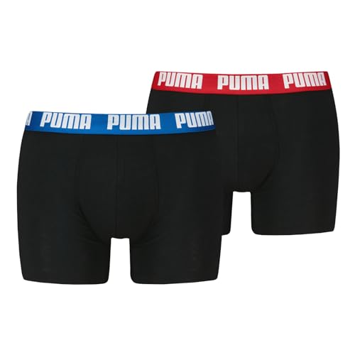 PUMA Herren Boxer Boxershorts Shorts Unterhosen Comfort Stretch 2er Pack, Wäschegröße:XL, Artikel:-008 Black/Blue/red – Ansicht 1