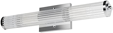 Hunter - Holly Grove 2-light Chrome, Medium Size Vanity Light, Dimmable, Formal Style, for Bedrooms, Kitchens, Foyers, Bathrooms - 19935