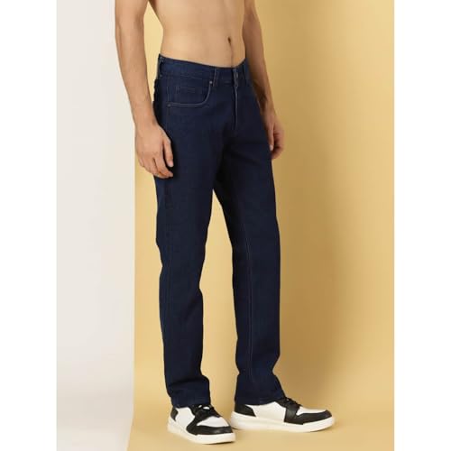 Image of Blue Jeans for Men Regular Fit - Cotton Jeans Pant for Men, Regular Denim Jeans for Boys - Light Fade Jeans for Men