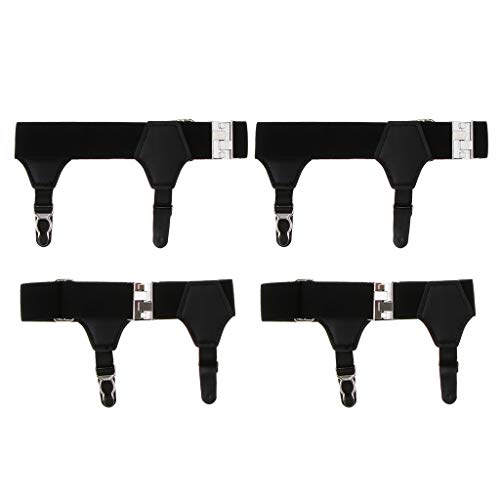 DYNWAVE 2 Pares de Meias Pretas Masculinas Ligas Suspensórios Cintos Clipes Duplos para Meias Transp