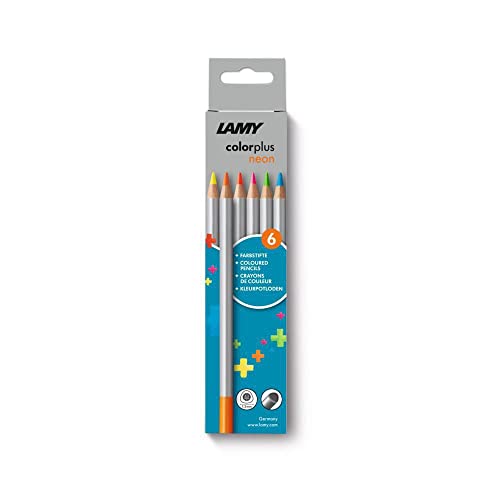 Lamy colorplus Faltschachtel mit 6 Farbstiften - leuchtende Farbmotive - aus massivem Lindenholz mit ergonomischer Dreieckform - Dicke Mine Ø 3 3 mm Farbstift Ø 7 2 mm