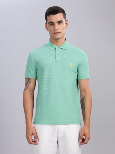 Image of Tommy Hilfiger Solid Regular Fit Cotton Polo T-Shirt