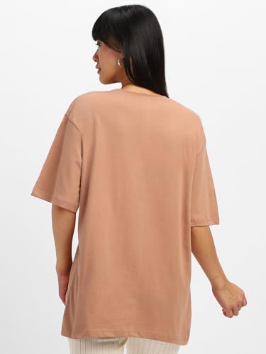 Image of JUNEBERRY Pure Cotton Drop Shoulder Oversized Baggy Fit Half Sleeve Plain Solid Round Neck Multicolor T-Shirt for Women & Girls (Pack of 2) (Sizes S-2XL)