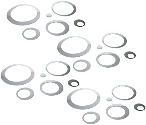UTALIND 24 Pcs Acrylic Circle Mirror Wall Stickers Removable DIY Self-Adhesive Wall Decals for Living Room Bedroom Home Decoration(Silver)