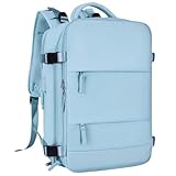 Mochila de Viagem Grande P/Mulheres e Homens Bagagem de mão Impermeável Esportes ao ar livre 30L (AZUL BEBE)