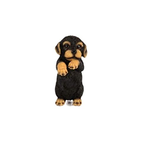 Yorkshire Terrier Ornament Yorkie Puppy Dog Figurine Statue Home Decor Garden Patio Black & Tan 16cm Cover
