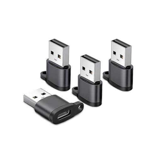 USB C to USB Adapter 4 Pack, USB 3.0 Type C Female to USB A Male Converter, Compatible with MacBook, iPhone 16/15/14, iPad, Apple Watch 10/9/8, Smartphone, Galaxy S24/S23/A34, AirPods, Tablet, Laptop