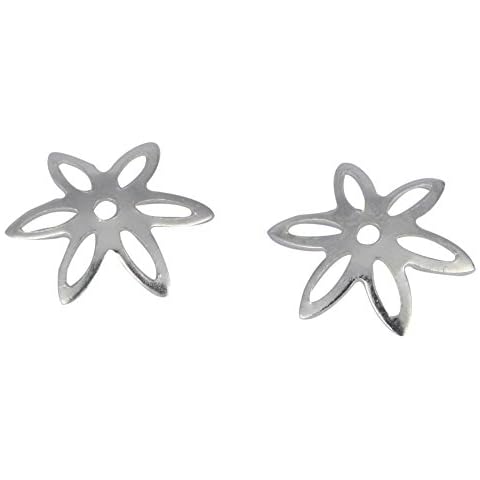 50pcs 925 Sterling Silver 10mm Star Flower Bead Caps for Jewelry Craft Making Findings SS121 Cover