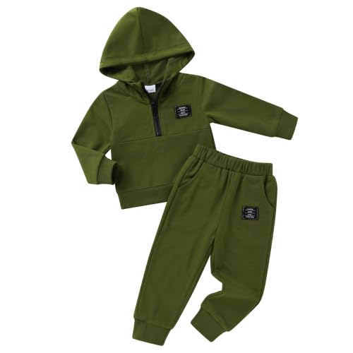 Image of YOUNGER STAR Toddler Baby Boy Girl Clothes Fall Winter Outfits Long Sleeve Hoodie Sweatshirt Sweat Pants Cotton Sweatsuits