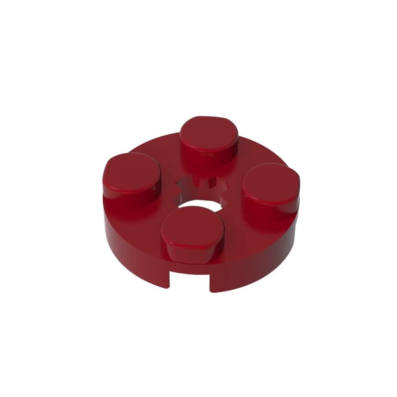Gobricks 4032 Circular Plate Plate Round 2x2 with Axle Hole Type 1 (+ Opening) 50 Pieces GDS-609 Compatible with Lego Building Blocks Color:Dark Red