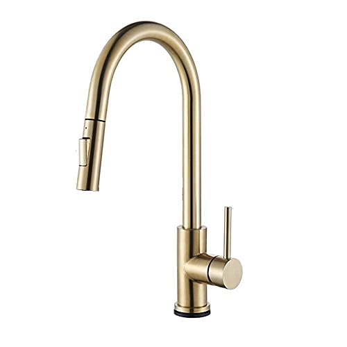 Robinet d'évier de cuisine moderne avec pulvérisateur et col de cygne flexible