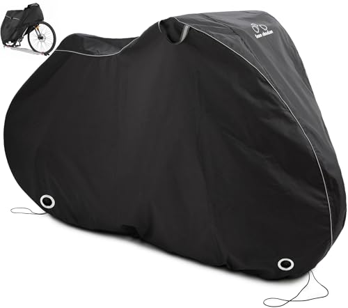 TeamObsidian Bike Cover - Waterproof Outdoor & Indoor Bicycle Storage For 1 to 3 Bikes - Heavy Duty Ripstop 210D Tent Material - Stationary Electric Bike Protection for All Seasons