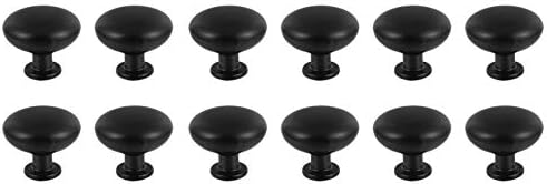 YARNOW 12pcs Round Mushroom Shape Black Cabinet Knobs Drawer Pull...