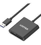 USB Card Reader, Unitek 3-Slot USB 3.0 Compact Card Reader, Read 3 Cards Simultaneously, Aluminum...