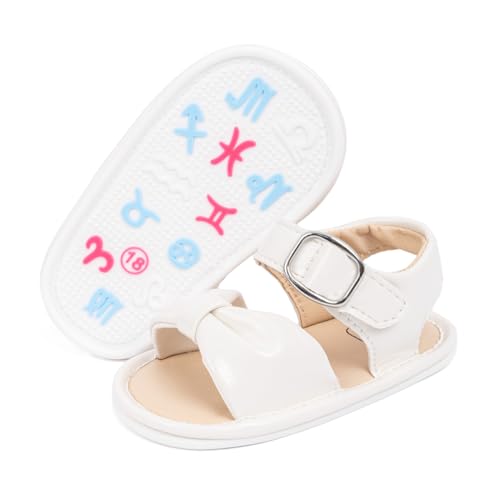 Image of Babelvit Infant Baby Girl Boy Sandals Comfort Premium Summer Outdoor Casual Beach Shoes with Flower Bowknot Anti Slip Rubber Sole Newborn Toddler Prewalker First Walking Shoes