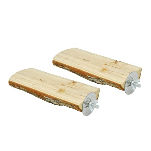 Abaodam 2Pcs Wooden Pet for Small Animals Durable Platform Decoration for Parrots Hamsters Gerbils Mice and Rats Cage Accessory for Play and Relaxation