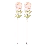 Sewroro Künstliche Rose mit Langem Stiel 2 Stück Lebensecht Gefälschte Rosen in Hautfarbe Langlebige Rosenornamente für Hochzeits und Raumdekoration