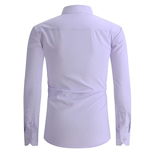 Alex Vando Mens Dress Shirt Wrinkle Free Regular Fit 4-Way Stretch Button Down Shirts