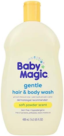 Baby Magic Gentle Hair & Body Wash, Calendula & Coconut Oil, Free from Tear & Parabens & Phthalates & Sulfates & Dyes, 16.5 Fl Oz