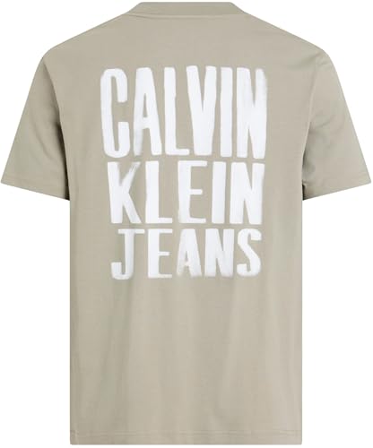Calvin Klein Herren T-Shirt Kurzarm Painted Tee mit Rundhalsausschnitt, Beige (Laurel Oak), M – Ansicht 7