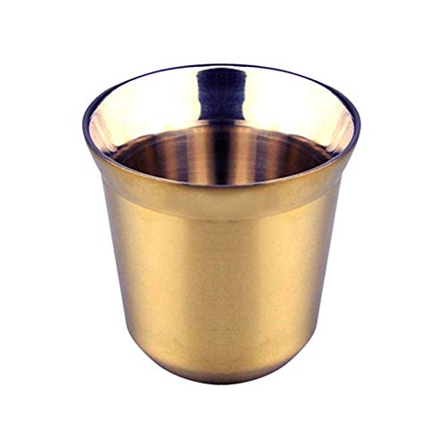 JJSCHMRC Kaffeetasse Espressotasse Tasse, Doppelwand Edelstahl Isoliert Kaffeetasse Wärmeisolierung Espressotasse Tasse Küche Wiederverwendbar Home Kaffeetasse Cover