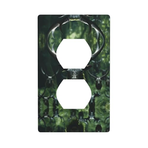 Phayah Couvercle de prise de courant décoratif en forme de tête de vache suspendue - Plaque d'interrupteur simple et double