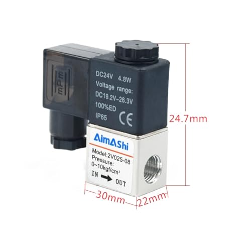 Électrovanne pneumatique DC24V 2 voies 2 positions distributeur air 1/4 - 6