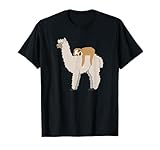 Cute & Funny Sloth Sleeping on Llama T-Shirt