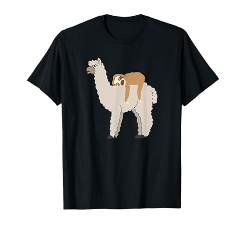 Cute & Funny Sloth Riding Llama T-Shirt