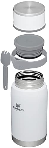 Image of STANLEY Adventure To-Go Food Jar and Spork 36 oz | Vacuum Insulated Food Container | Wide Mouth Screw On Lid | Packable for Travel | Stainless Steel with Leakproof Lid | BPA-Free | Polar
