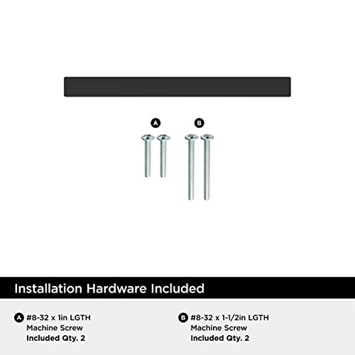 Image of Amerock 25 Pack 3 inch Bar Pulls Square Matte Black Drawer Pull | 3 inch (76mm) Center-to-Center Mounting Distance and 5-5 /16 inches Overall Length, Durable Zinc Cabinet Hardware