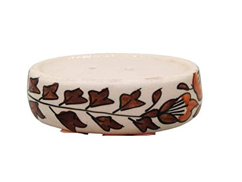 India Meets India Handicraft Ceramic Soap Dish Tray Soap Holder Soap Case Holder, White Color,Best Gifting, Made by Awarded Indian Artisan - Image 4 thumbnail