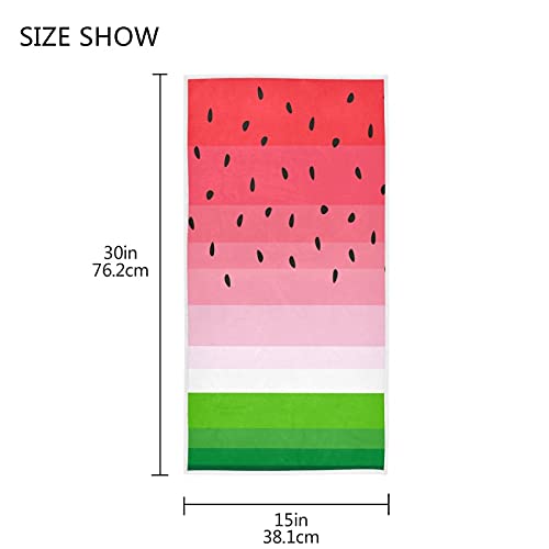 Qugrl Cute Cartoon Watermelon Bath Hand Towels Summer Funny Kitchen Dish Towel, Soft Quality Premium Fingertip Guest Towel For Bathroom Hotel Decor Spa Gym Sport 16X30 In #TOP1