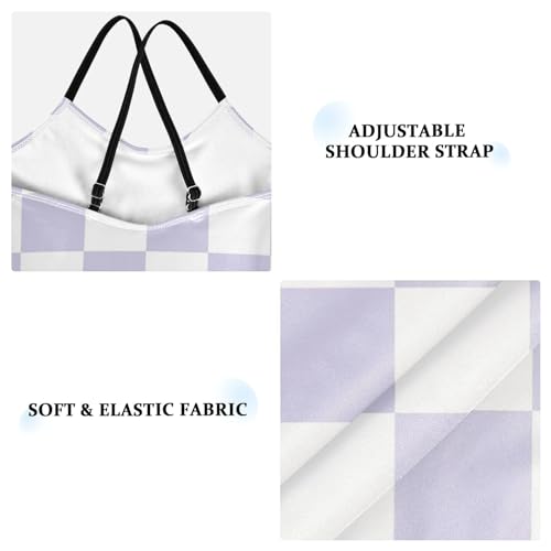 Image of Black and White Chess Girls One Piece Swimsuits Board Marble Tile Sport Halter Swimwear Beach Bathing Suit 3T