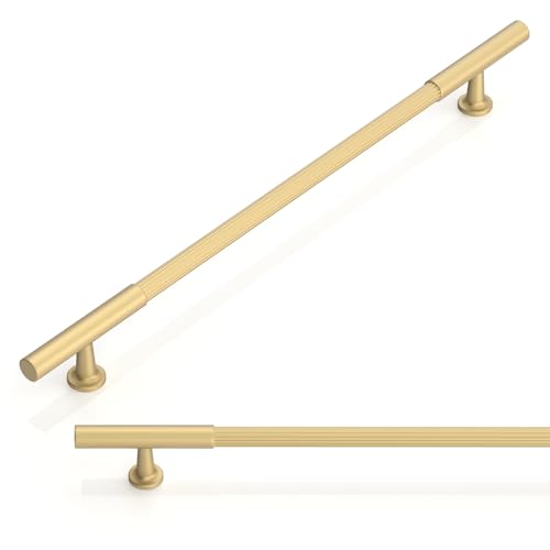 Talentedeco 6 Pack Brushed Gold Cabinet Pulls 12.6 Inch(320mm) Kitchen Cabinet Handles Solid Heavy Duty Drawer Pulls