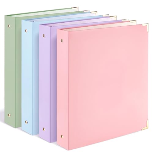 Classeur 3 anneaux lot de 4 fournitures de bureau avec coin métal et rangement papier