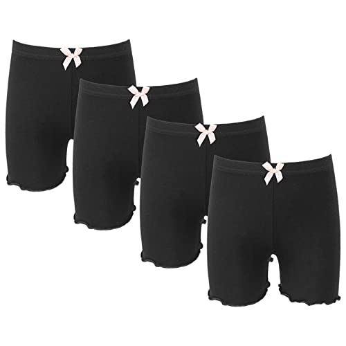 FEESHOW 4 Pack Girls Kids Dance Shorts Bike Shorts Gymnastics Yoga Tumbling Bottoms Active Under Dress Shorts