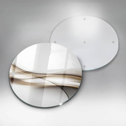 Planche à Découper Induction 30cm Wallfluent - Protection Plaque Lignes d'abstraction légères - 5