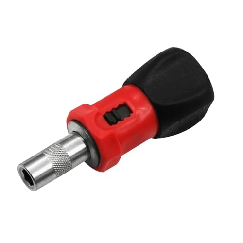 Cacciavite a cricchetto tozzo, reversibile magnetico, impugnatura esagonale da 6,35 mm, per montaggio di riparazione (punte non incluse)