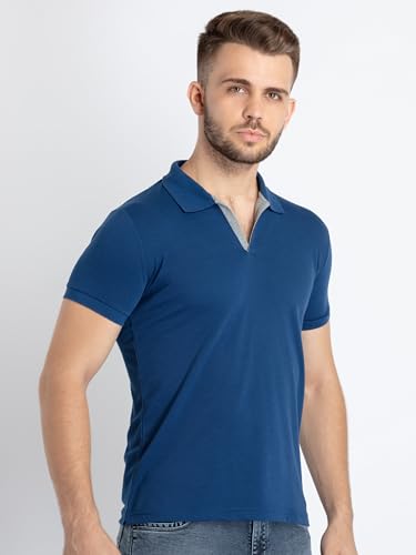Image of Status Quo Men's Polo T-Shirt | Rich Cotton Blend | Slim Fit | All Day Comfort | Contrast Inner Placket | Polo Collar