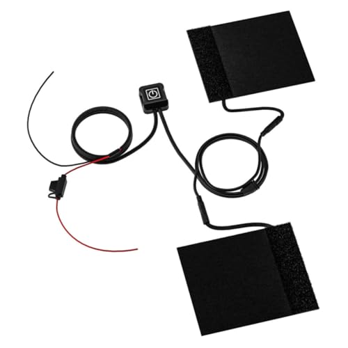 INOOMP 1 Par de Puños Calefactables para Moto Calentamiento Rápido y Conexión por Cable, Funda de Agarre Negro de Tela y Acero Inoxidable para Manillar de Motocicleta