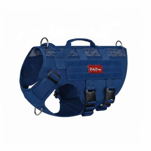 CALANDIS Dog Harness Molle System Canine Harness Vest Handle Duty Dog Vest for Large Dogs, Walking, Outdoor Royal Blue